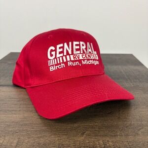 General RV Center Hat Red Port Company Baseball Cap Birch Run Michigan‎